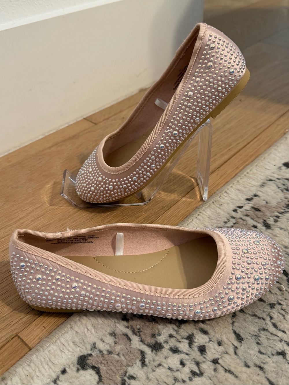 Cat & Jack Pink Pearl-Embellished Girls' Ballet Flats